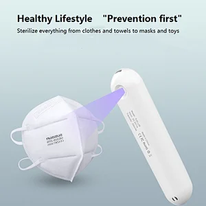 Mini UV Light Sanitizer Wand Portable Rechargeable Handheld Disinfection Light LED Germicidal Lamp For Travel Kills 99% of Germs