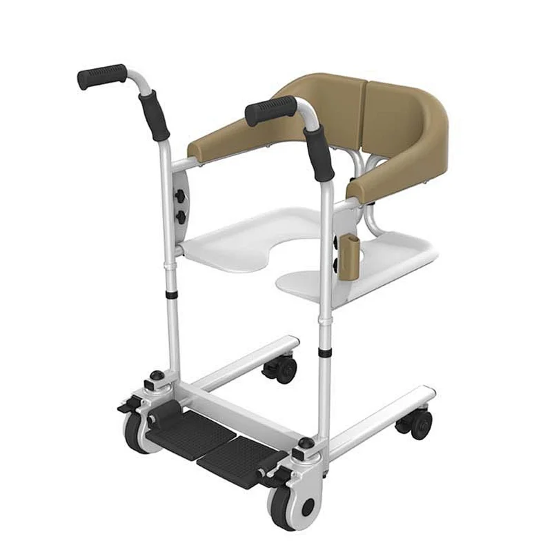 multifunction portable commode chair folding patient transfer commode wheelchair medical equipment with open at back