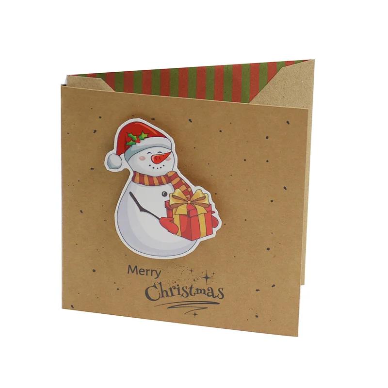 Greeting card,christmas card, kraft paper greeting card, 3D card