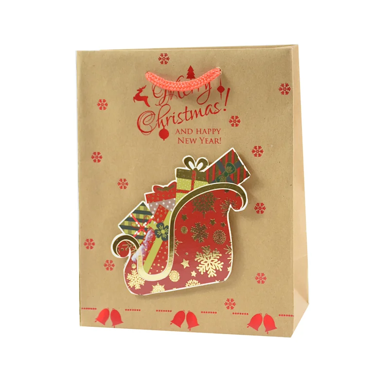 Christmas gift bag, kraft paper bag, gift bag, handmade gift bag, kraft bag