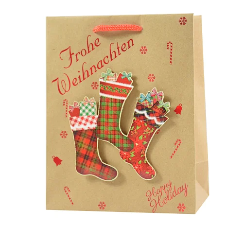 Christmas gift bag, kraft paper bag, gift bag, handmade gift bag, kraft bag