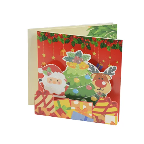 Music greeting card, christmas greeting card with music, greeting card with lights