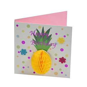Greeting card, birthday card, honey comb greeting card, handmade card