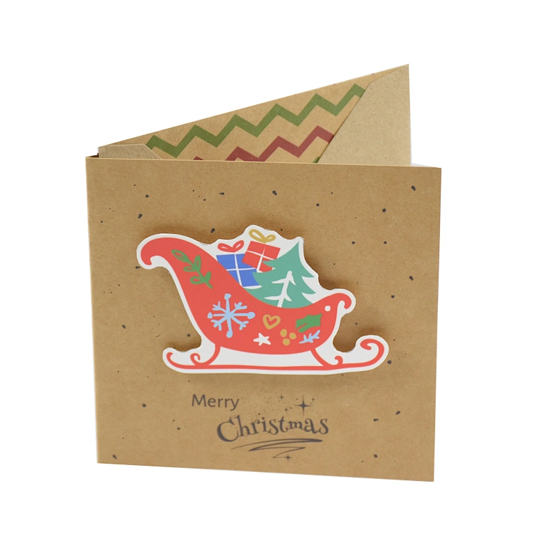 Greeting card,christmas card, kraft paper greeting card, 3D card