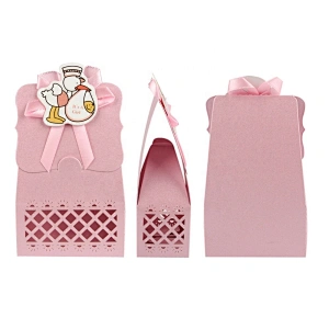 Lovely baby design paper boxes CMYK printing with laser cutting windows for gifts packaging