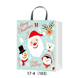 New selling superior quality Coated Paper packaging Bag Hot sale classic Christmas gift bag Packaging
