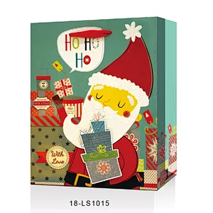New products gift Coated Paper packaging Bag Good style Various Santa Claus patterns Packaging