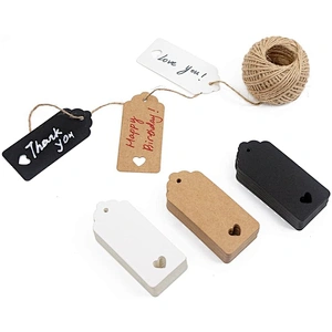 Hot sales low price gift tags with kraft and white or blackcard for packing accessories