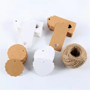 Different shapes hot sales gift tags with kraft or white card paper for box or other packing