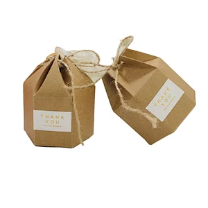 Hot sales foldable kraft paper box with hemp rope for packaging sweets and gifts