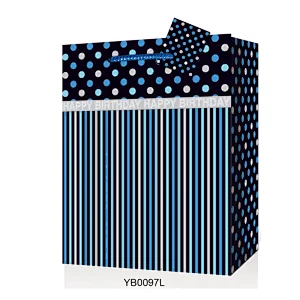 China custom fashion gift bag Manufacturer latest Striped paper Packaging