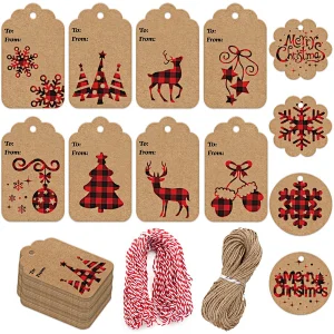 Surprise price hot sales gift tags with hot stamping kraft paper for packing gifts