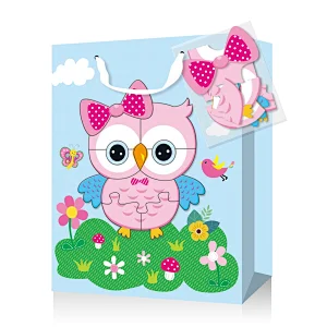 Colorful puzzle gift paper bags with new designs suitable for children packing gifts or foods