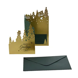 Promotion high quality Bulk Business Collectible OEM Customized Art Technics Logo Item Christmas greeting card