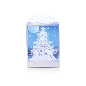Fashion Three-dimensional Furnishing Articles Greeting And Christmas  Card  Hollow Out