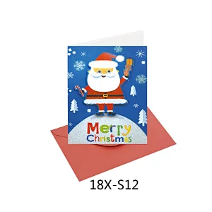Professional manufacturer Santa Claus Cards  attractive style Christmas greeting Paper card