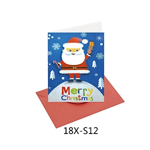 Professional manufacturer Santa Claus Cards  attractive style Christmas greeting Paper card