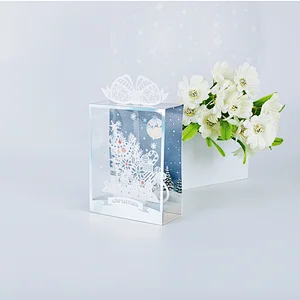 Three-dimensional Furnishing Articles Greeting And Christmas  Card  Hollow Out