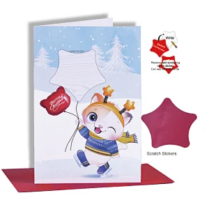 Scratch sticker with Xmas greeting card for Christmas gifts