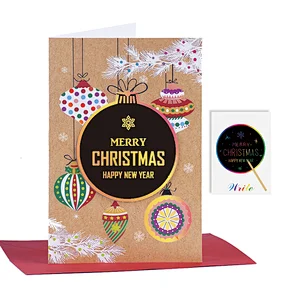 Scratch paper panel with Christmas greeting card for new year gifts