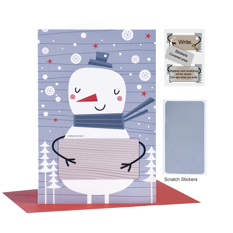 Scratch sticker Xmas greeting card for Christmas gifts