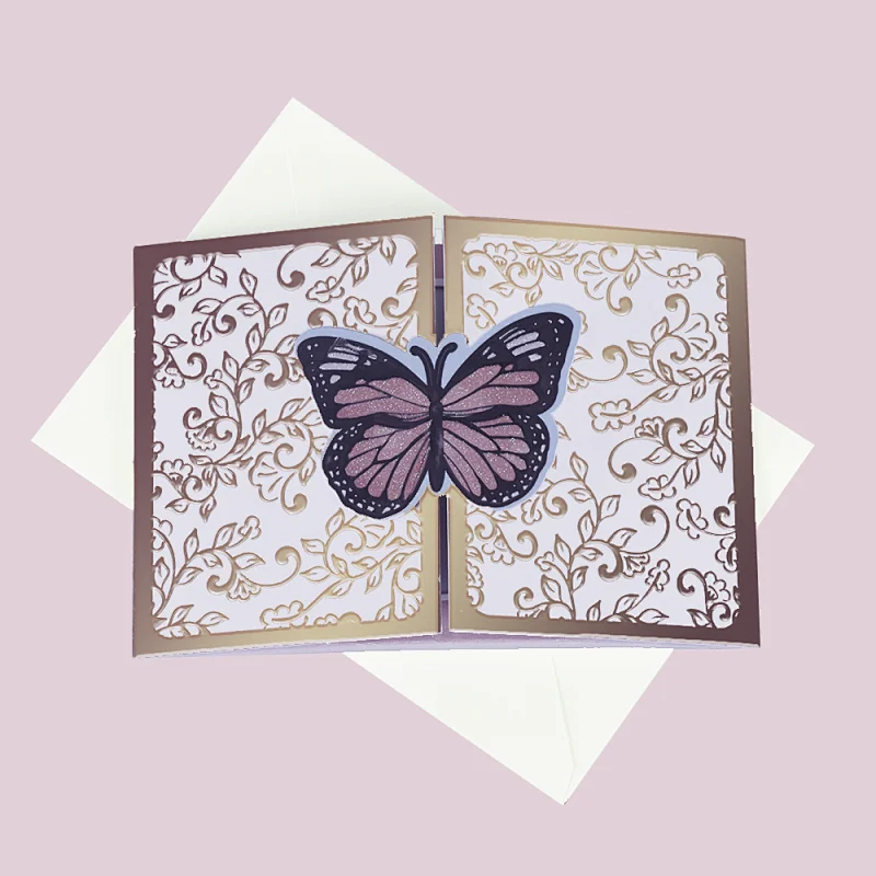 Loving Heart Red Stamping Finishing Pop Up Greeting Cards For Valentine's Day and Girl Friends