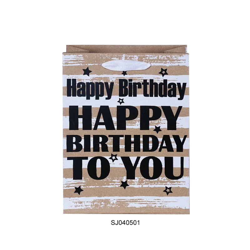 Wholesale Custom Brown White Gift Craft Kraft Shopping Paper Bags With Handle