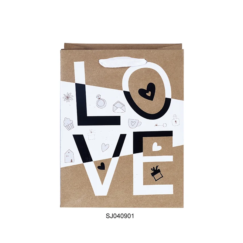 Wholesale Custom Brown White Gift Craft Kraft Shopping Paper Bags With Handle