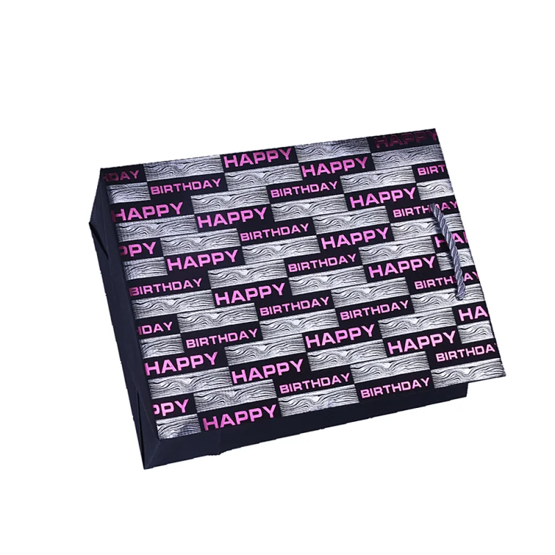 Happy birthday hot stamping paper bags for packing gifts
