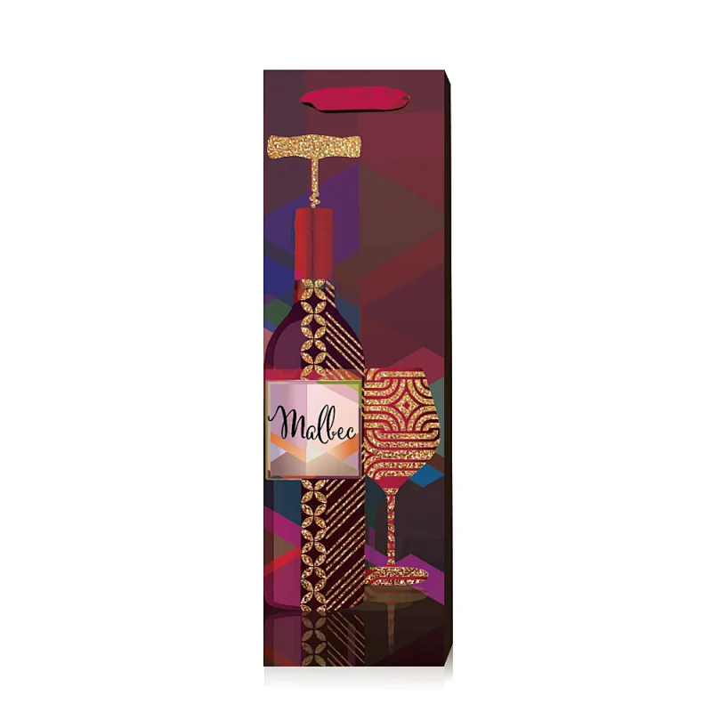 High Quality Customized Wine Bottle Gift Packaging Paper Bag