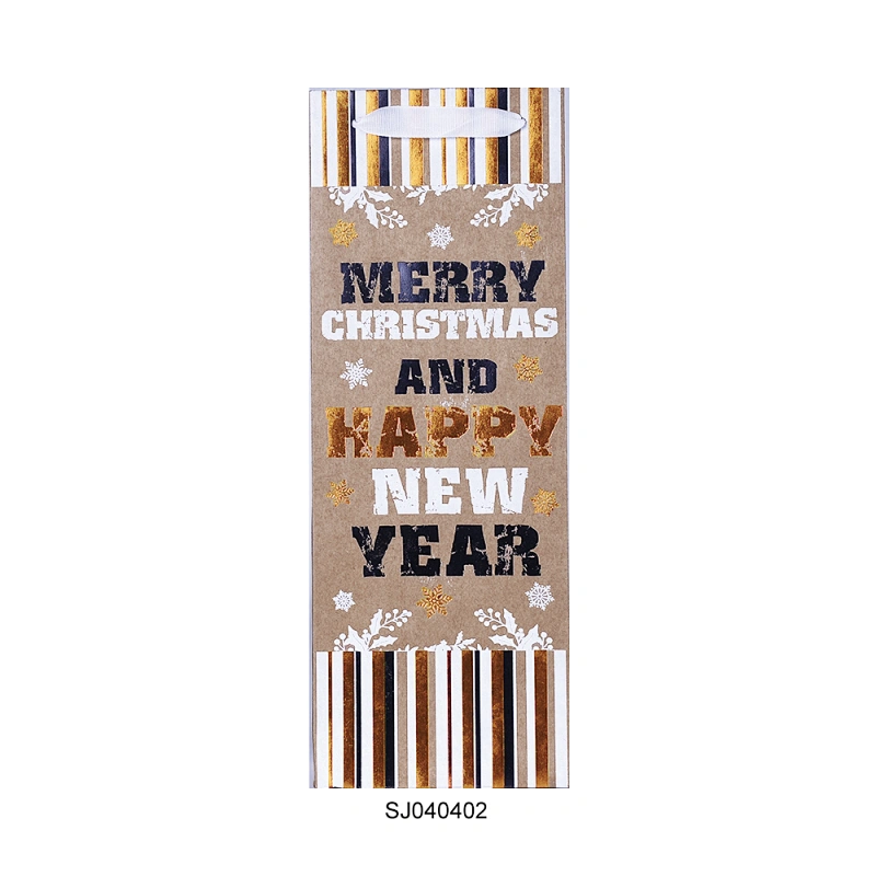 Factory High Quality Brown Kraft Paper Wine Bag Gift Wholesale Paper Wine Bags