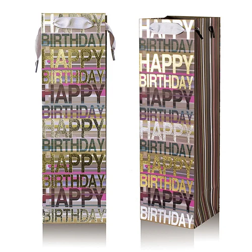 High Quality Customized Wine Bottle Gift Packaging Paper Bag