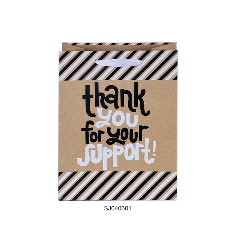 Wholesale Custom Brown White Gift Craft Kraft Shopping Paper Bags With Handle