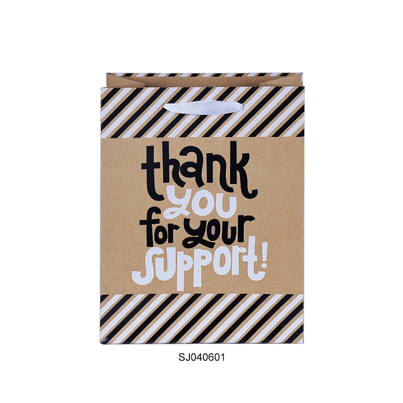 Wholesale Custom Brown White Gift Craft Kraft Shopping Paper Bags With Handle