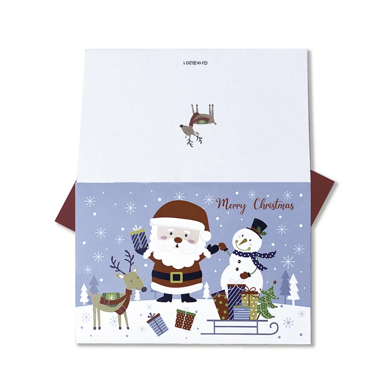 Merry Christmas Custom Greeting Card 3d Pop Up Custom Cards for Festival