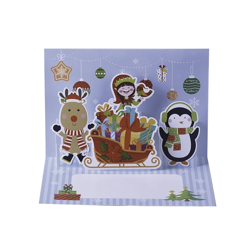 Merry Christmas Custom Greeting Card 3d Pop Up Custom Cards for Festival-5
