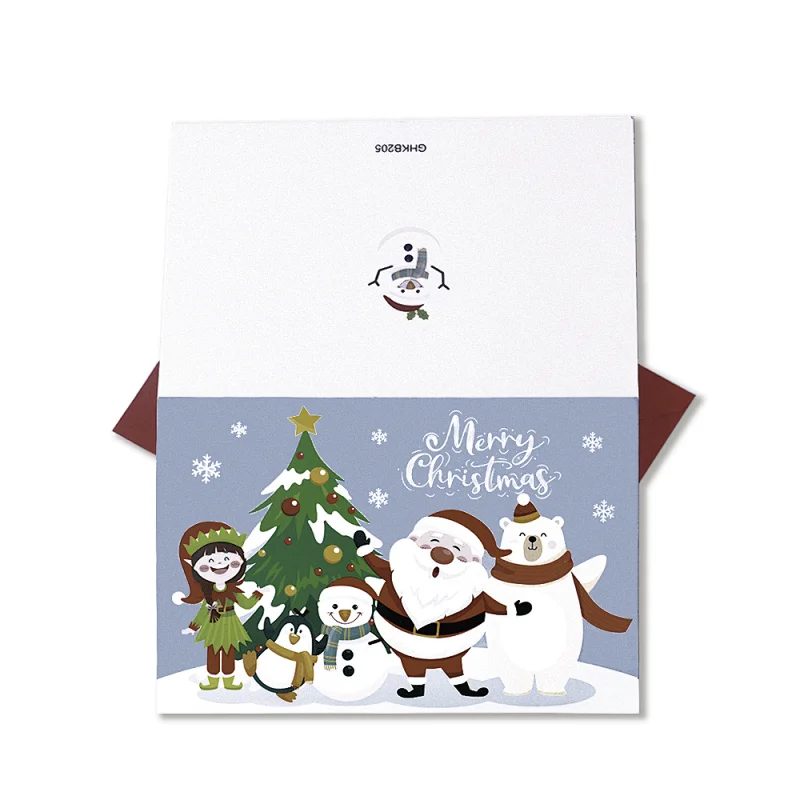 Merry Christmas Custom Greeting Card 3d Pop Up Custom Cards for Festival-5