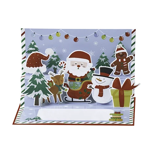 Merry Christmas Custom Greeting Card 3d Pop Up Custom Cards for Festival
