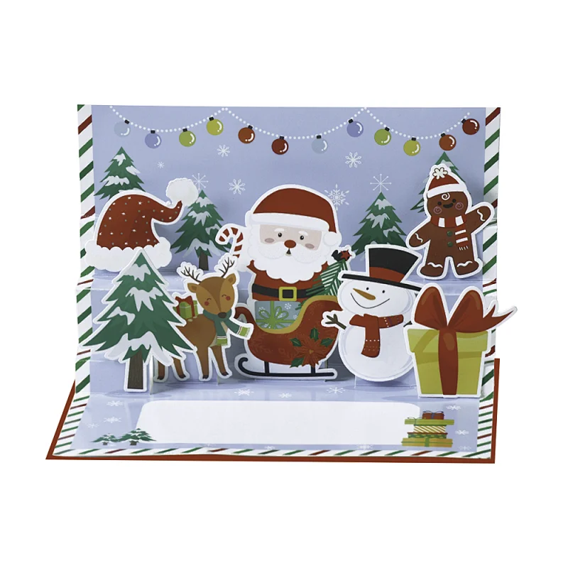 Merry Christmas Custom Greeting Card 3d Pop Up Custom Cards for Festival