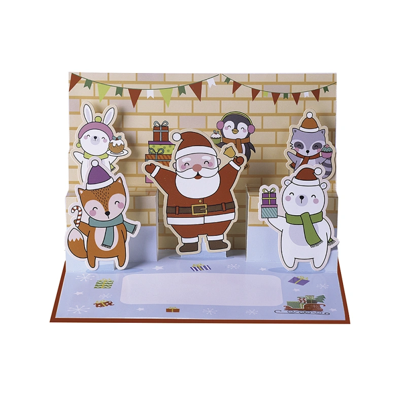 3D Pop Up Christmas Greeting Card Custom Cards for Festival