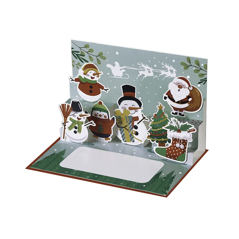 Merry Christmas Custom Greeting Card 3d Pop Up Custom Cards for Festival-6