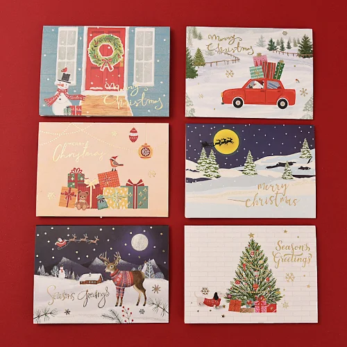 Custom greeting cards with foil Santa 3D pop up gift cards Christmas greeting  card  for holiday  party
