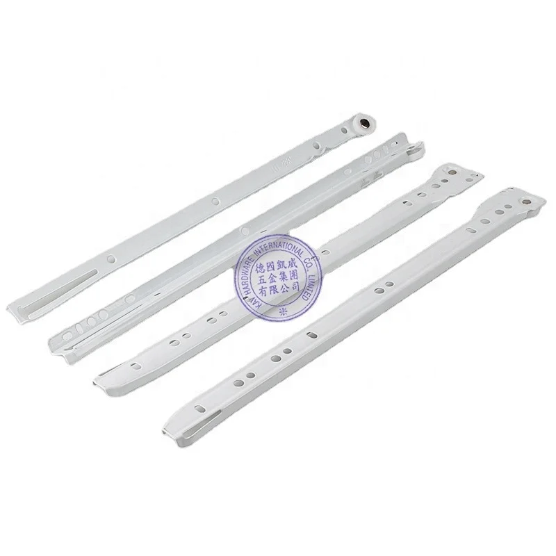 white color powder coated non soft close bottom mounted furniture slide runner rail