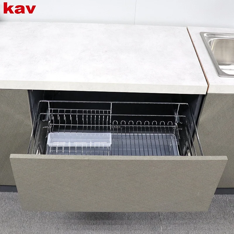 pull cabinet stainless steel wire bowl rack with cover soft close undermount slide