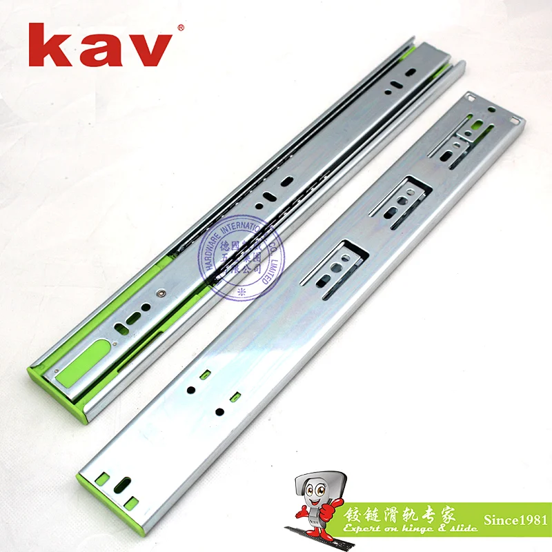 45mm full extension ball bearing drawer slide  soft close drawer telescopic channel