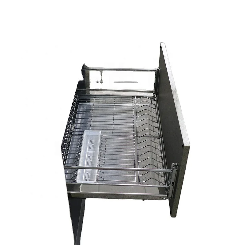 Pull basket kitchen cabinet stainless steel wire bowl / dish rack with soft closing conceales slide