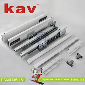 white finish 119mm height tandem box changeable full extension mounting drawer slides