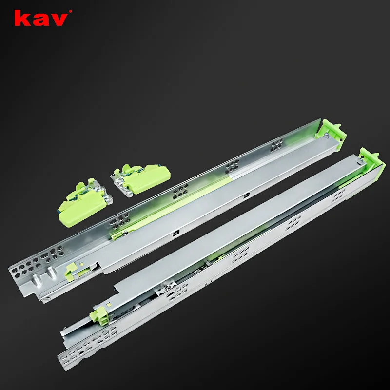 full extension undermount stainless steel damper concealed soft close slide for American furniture drawer