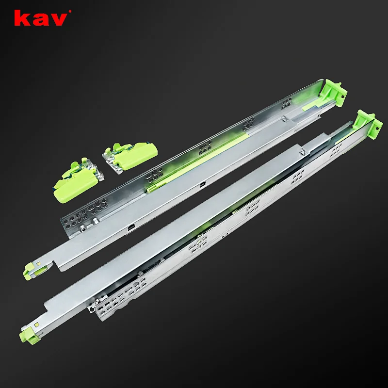 full extension undermount stainless steel damper concealed soft close slide for American furniture drawer