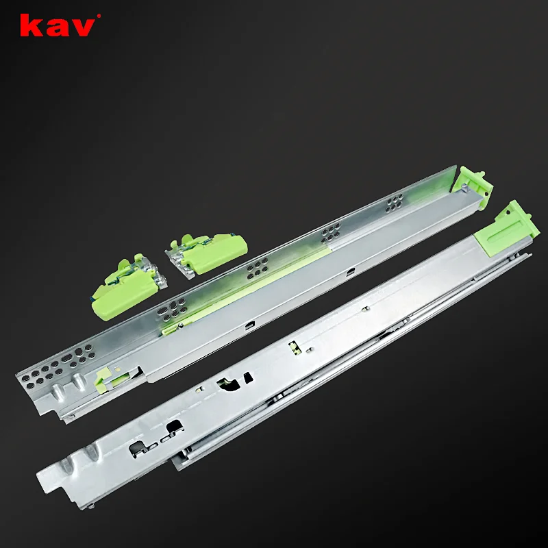 full extension undermount stainless steel damper concealed soft close slide for American furniture drawer